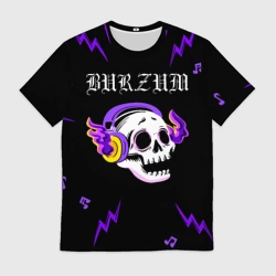 Мужская футболка 3D Burzum неоновый череп