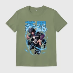 Мужская футболка хлопок Моя геройская академия Даби синее пламя