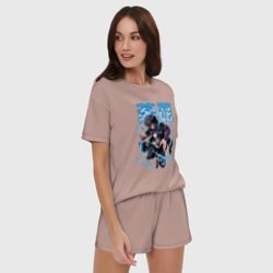 Женская пижама с шортиками хлопок Моя геройская академия Даби синее пламя - фото 2