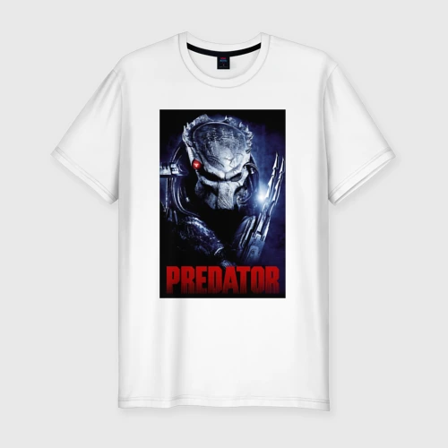 Мужская футболка хлопок Slim Predator in the helmet