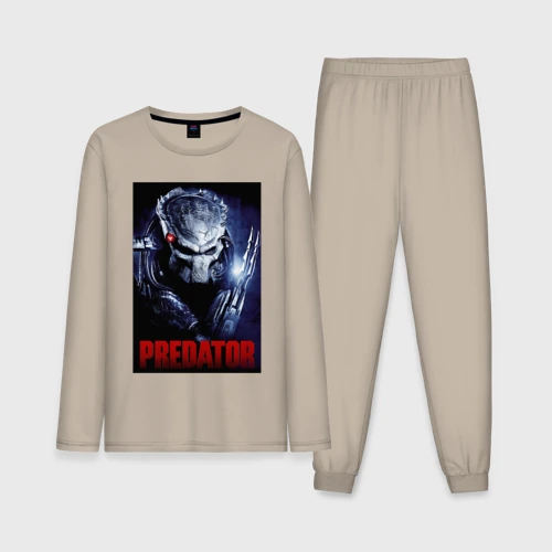 Мужская пижама с лонгсливом хлопок Predator in the helmet