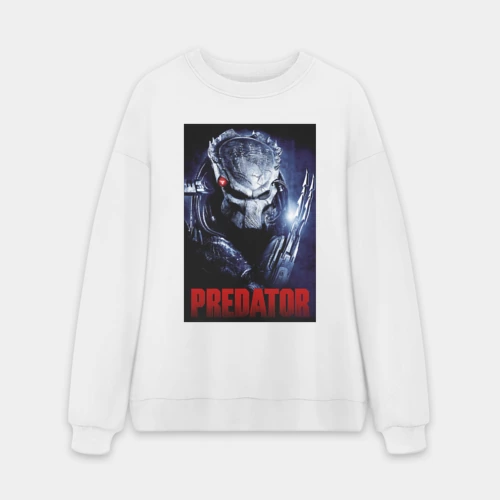 Мужской свитшот oversize без начеса хлопок Predator in the helmet
