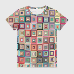 Женская футболка 3D Квадратная мозаика