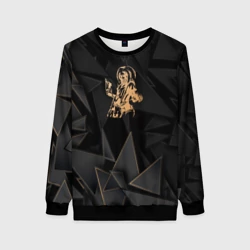 Женский свитшот 3D Iron Maiden golden poly