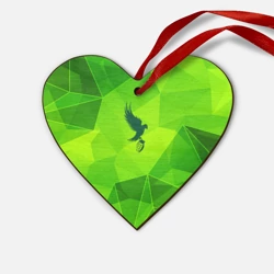 Деревянная игрушка Сердце Hollywood Undead green poly