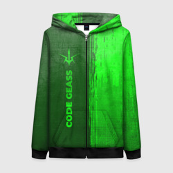 Женская толстовка 3D на молнии Code Geass - green gradient по-вертикали
