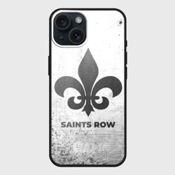Чехол силиконовый для Apple iPhone 15 матовый Saints Row - white gradient