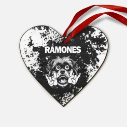 Деревянная игрушка Сердце Ramones рок пес