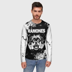 Мужской лонгслив 3D Ramones рок пес - фото 2