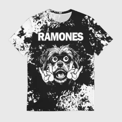 Мужская футболка 3D Ramones рок пес