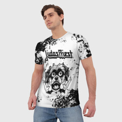 Мужская футболка 3D Judas Priest - рок пес - фото 2