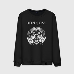 Мужской свитшот хлопок Bon Jovi rock dog
