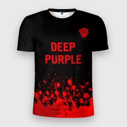 Мужская футболка 3D Slim Deep Purple - red gradient посередине