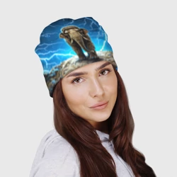 Шапка 3D Мамонт и разряды молний - фото 2