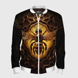 Мужской бомбер 3D Золотая пчела