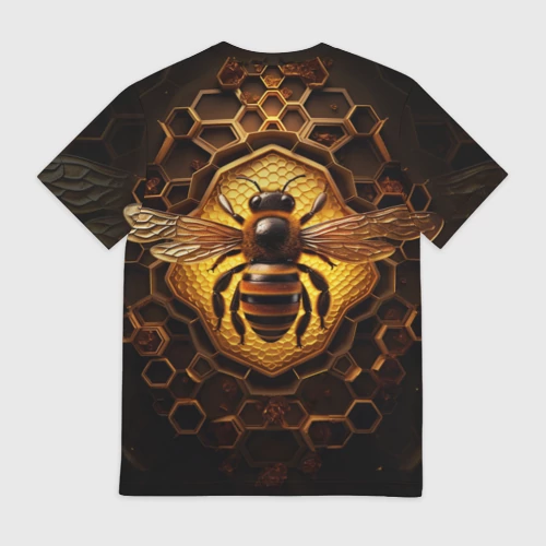 Мужская футболка 3D Золотая пчела - фото 2