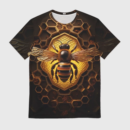 Мужская футболка 3D Золотая пчела