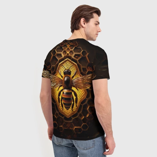 Мужская футболка 3D Золотая пчела - фото 4
