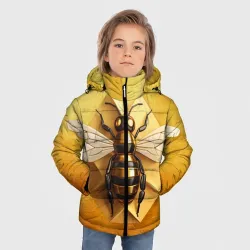 Зимняя куртка для мальчиков 3D Пчела на золоте - фото 2