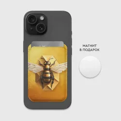 Картхолдер Magsafe магнитный Пчела на золоте - фото 2