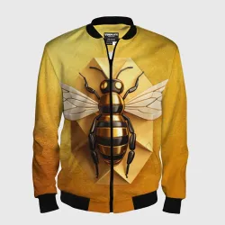 Мужской бомбер 3D Пчела на золоте