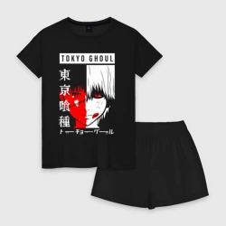 Женская пижама с шортиками хлопок Токийский Гуль 1000-7