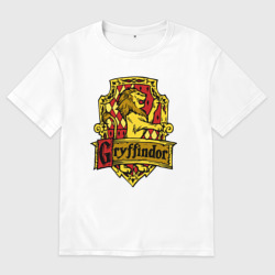 Женская футболка хлопок Oversize Hogwarts - gryffindor logo
