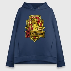 Женское худи Oversize хлопок Hogwarts - gryffindor logo