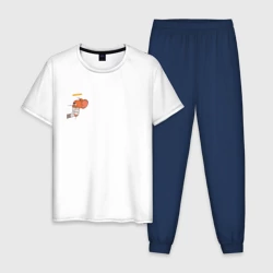 Мужская пижама с белой футболкой хлопок Джерри ангел мышка для пар