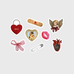 Набор наклеек Ретро Валентин