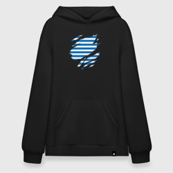 Худи SuperOversize хлопок Порванная тельняшка