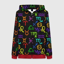 Женская толстовка 3D на молнии Символы Зодиака