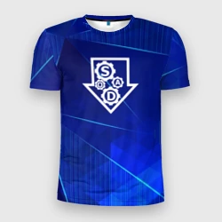 Мужская футболка 3D Slim System of a Down blue poly