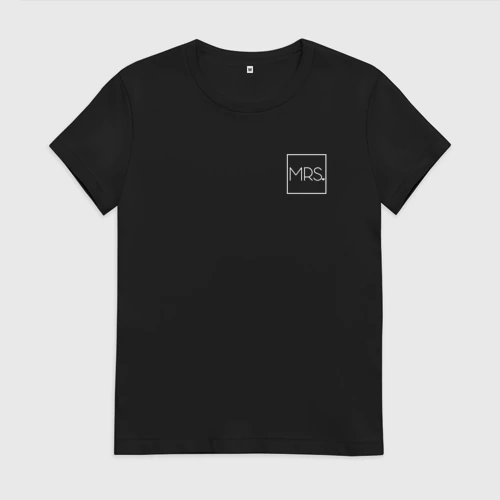 Женская футболка хлопок с принтом Миссис парный товар - Mrs, вид спереди #2