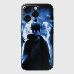 Чехол для iPhone 16 Pro Max силиконовый с защитой камеры Поднятие уровня в одиночку - магистр теней