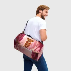 Сумка спортивная 3D Львенок в розовых скалах - фото 2