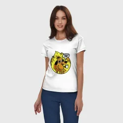 Женская пижама с белой футболкой хлопок Пес в огне - все в порядке мем - фото 2