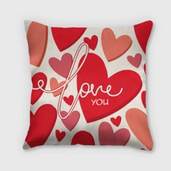 Подушка 3D Love you hearts pattern
