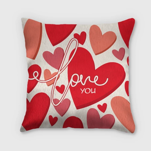 Подушка 3D Love you hearts pattern