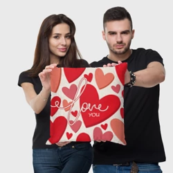 Подушка 3D Love you hearts pattern - фото 2