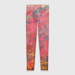 Леггинсы 3D Абстракция - red yellow grunge