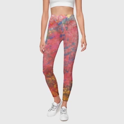 Леггинсы 3D Абстракция - red yellow grunge - фото 2