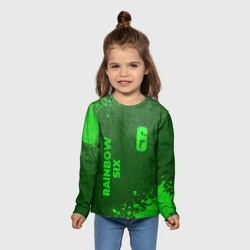 Детский лонгслив 3D Rainbow Six - green gradient вертикально - фото 2
