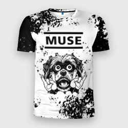 Мужская футболка 3D Slim Muse - рок пес
