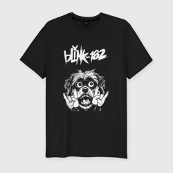 Мужская футболка хлопок Slim Blink 182 rock dog