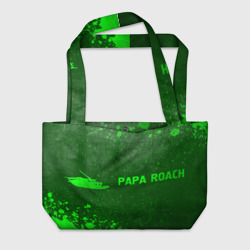 Пляжная сумка 3D Papa Roach - green gradient по-горизонтали