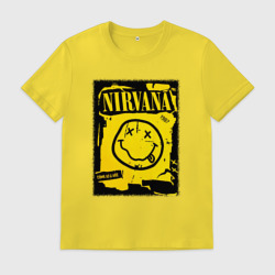 Мужская футболка хлопок Нирвана логотип смайл