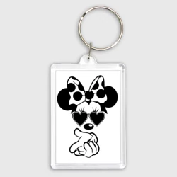 Брелок прямоугольный 35*50 Минни в очках - для пары