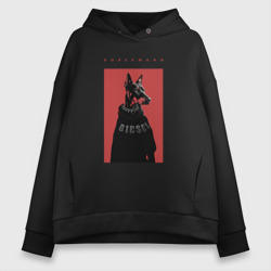 Женское худи Oversize хлопок Порода Доберман - половинка пары