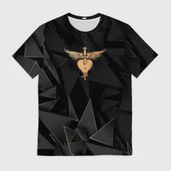 Мужская футболка 3D Bon Jovi golden poly